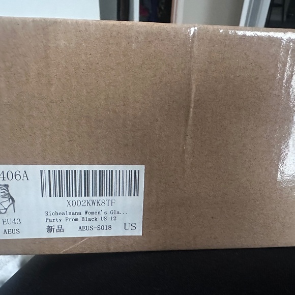 Richealnana Women's Black Party Prom Black US 12 shoes- Brand New - Picture 2 of 2